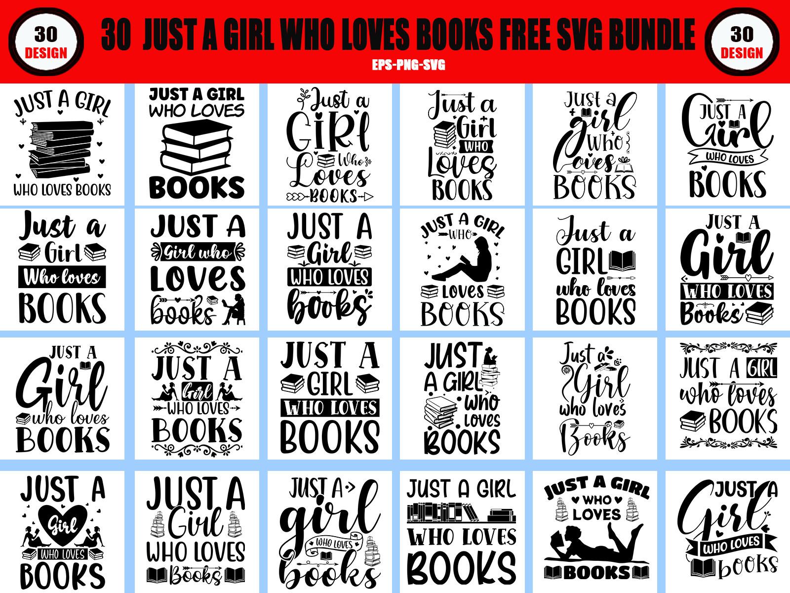 Just a Girl Who Loves Books SVG Free