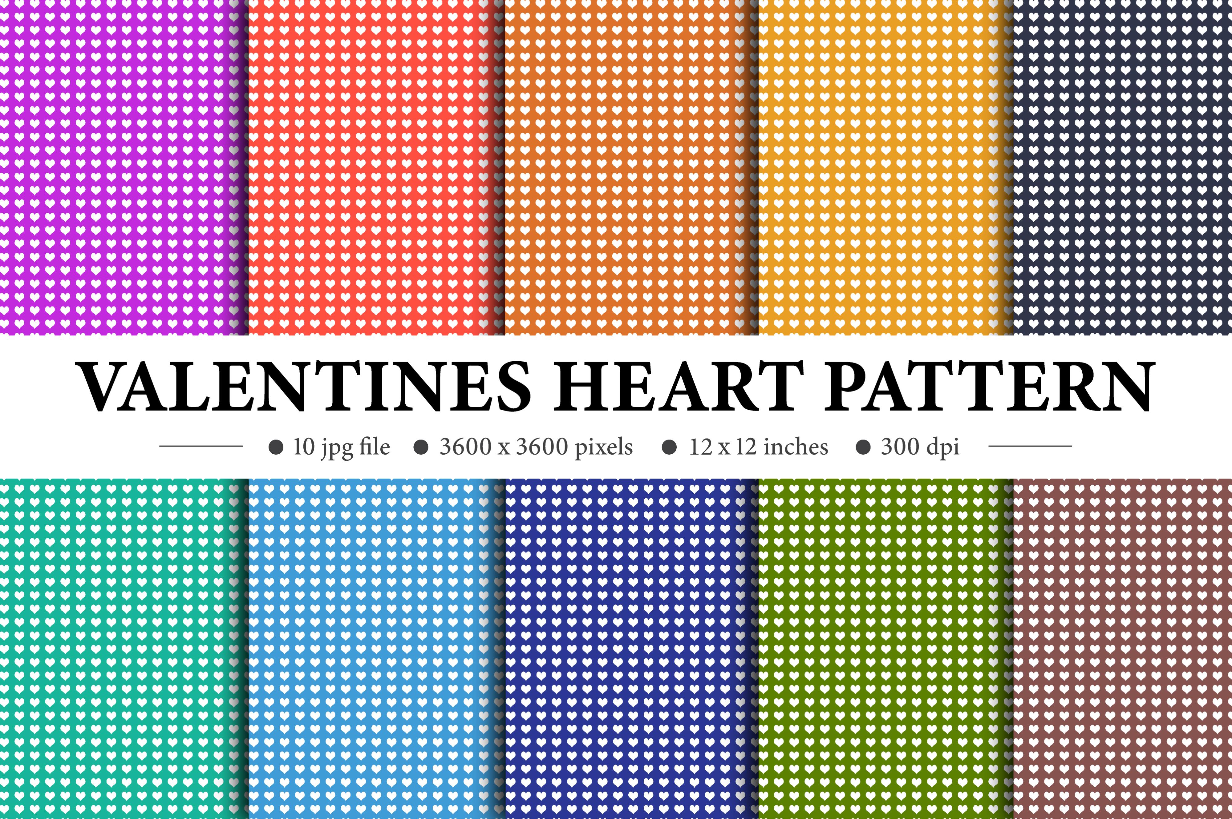 Valentine Heart Patterns Digital Paper