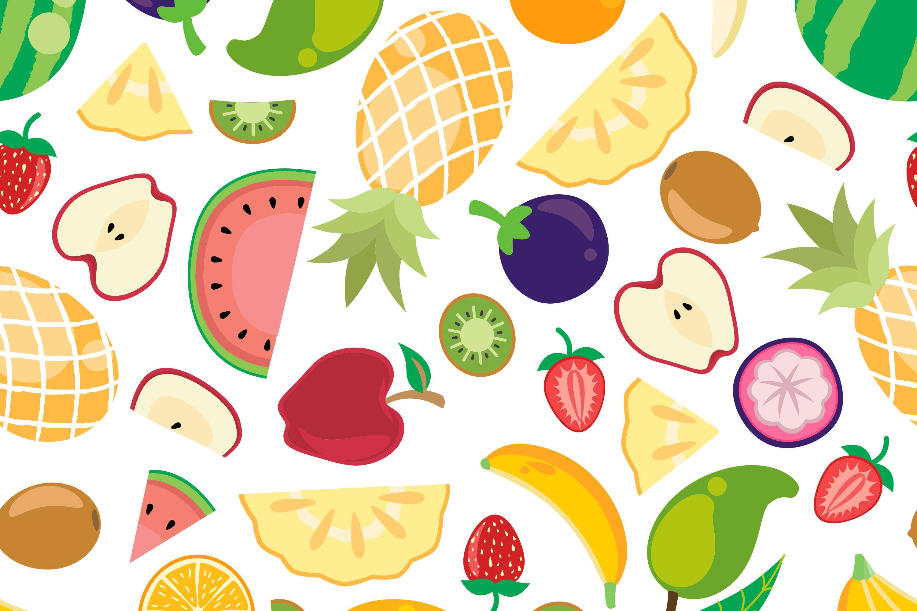 Tropical Fruits Seamless Pattern EPS
