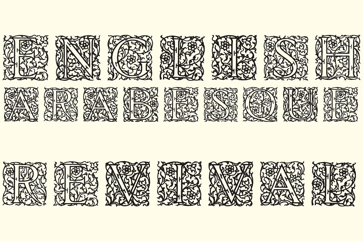 English Arabesque Revival 1900 Font