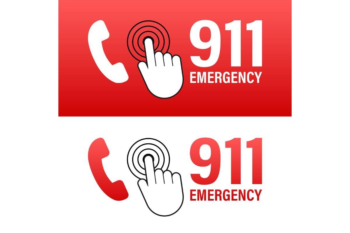911 Call in Flat Style. Call Icon Vector