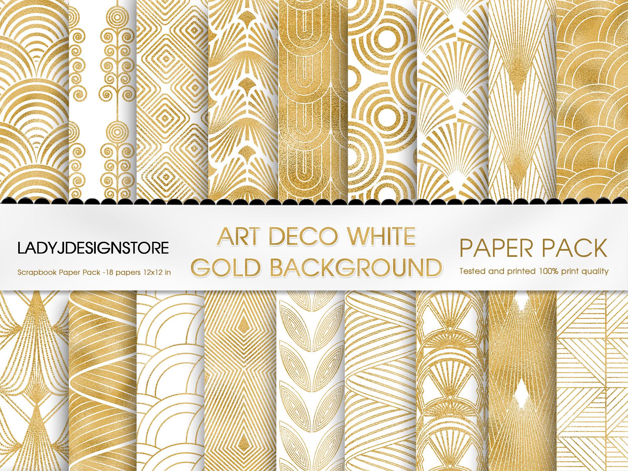 Art Deco Gold and White