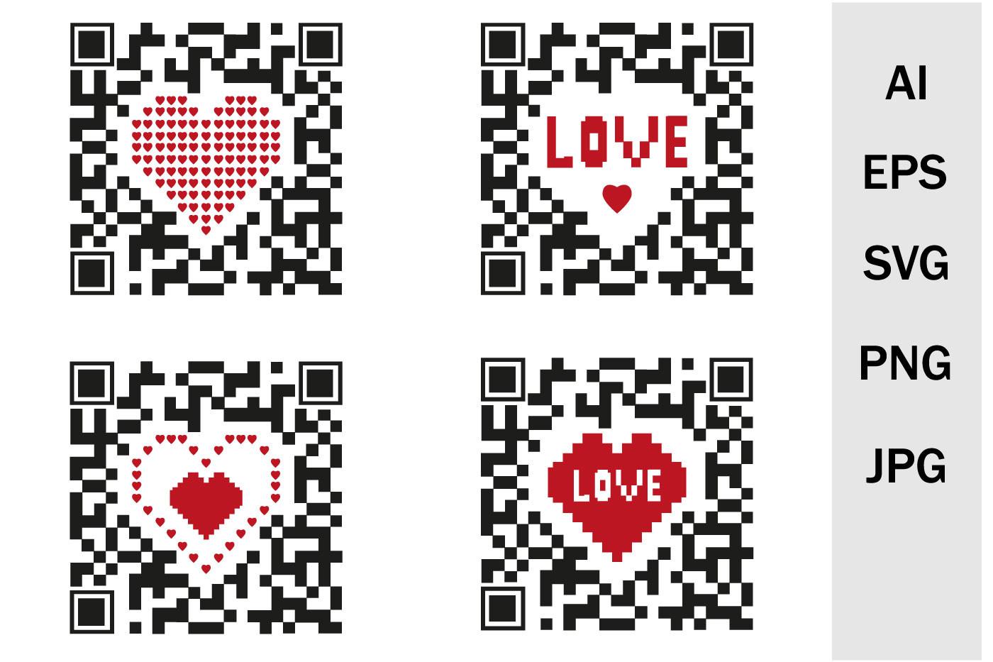 Bundle. SVG Love Print, QR Code