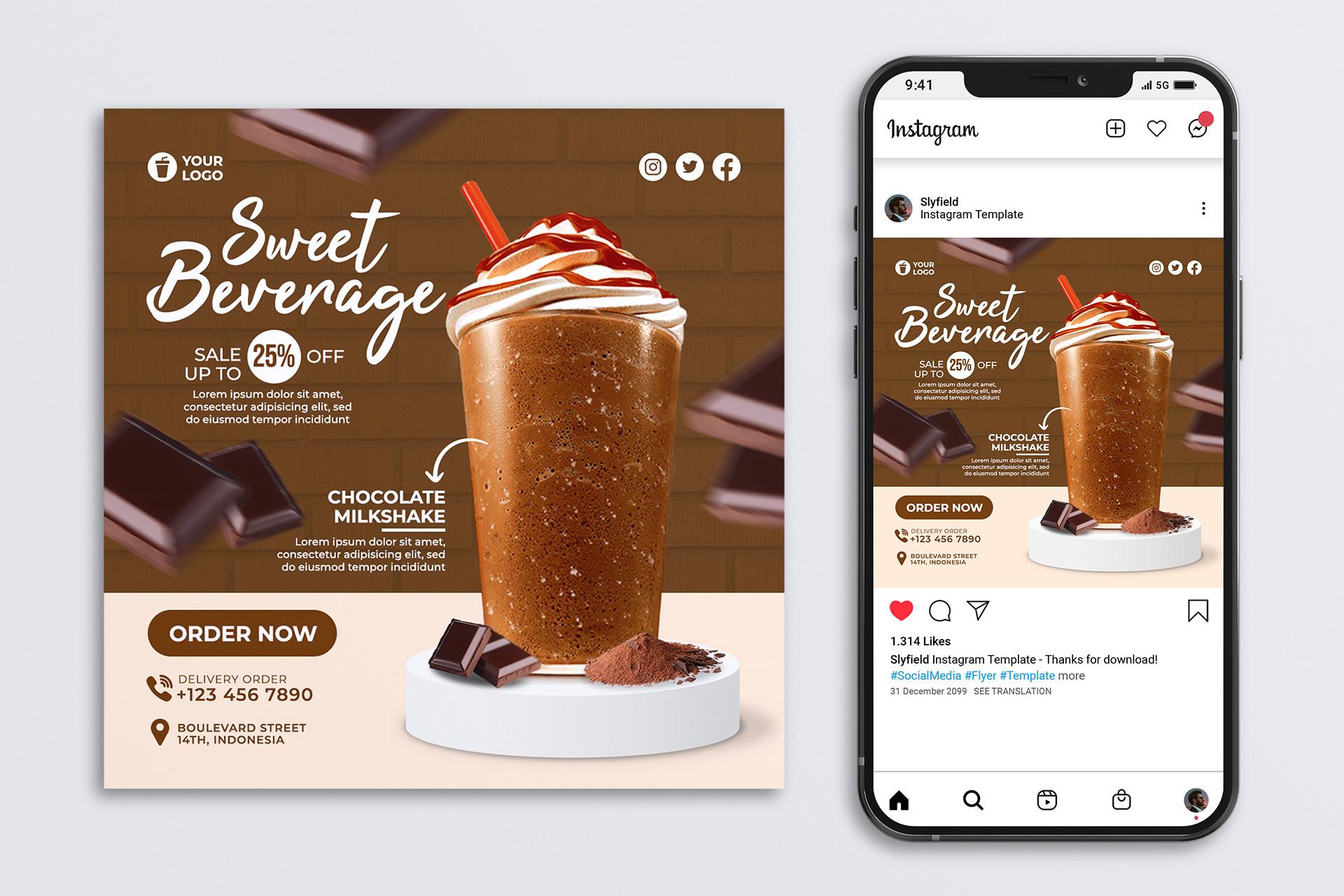 Chocolate Beverage Flyer Template