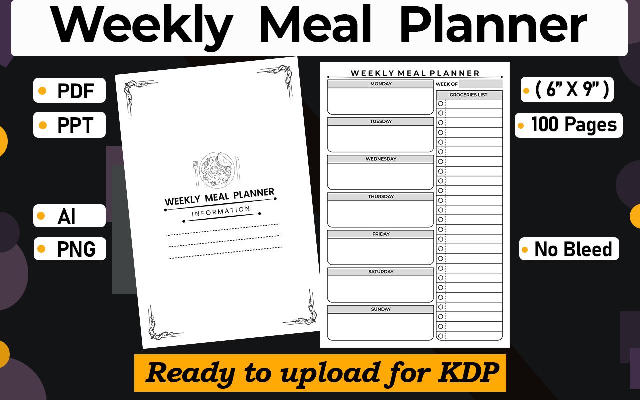 Weekly Meal Planner KDP Interior