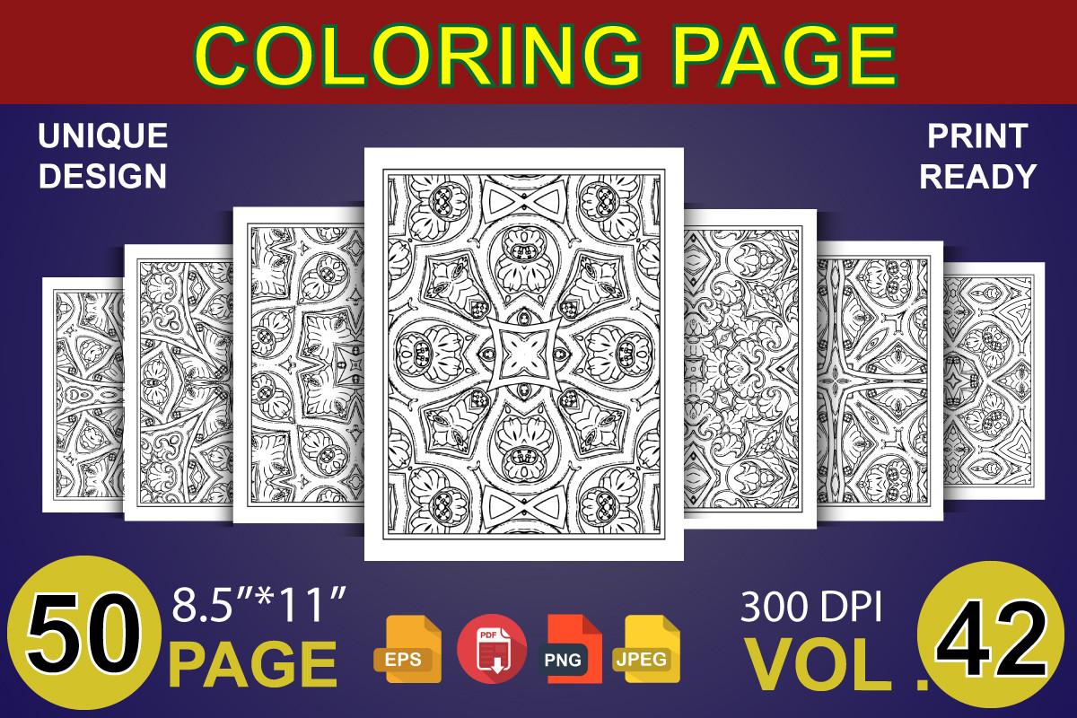 Floral Coloring Page KDP Interior Vol-42