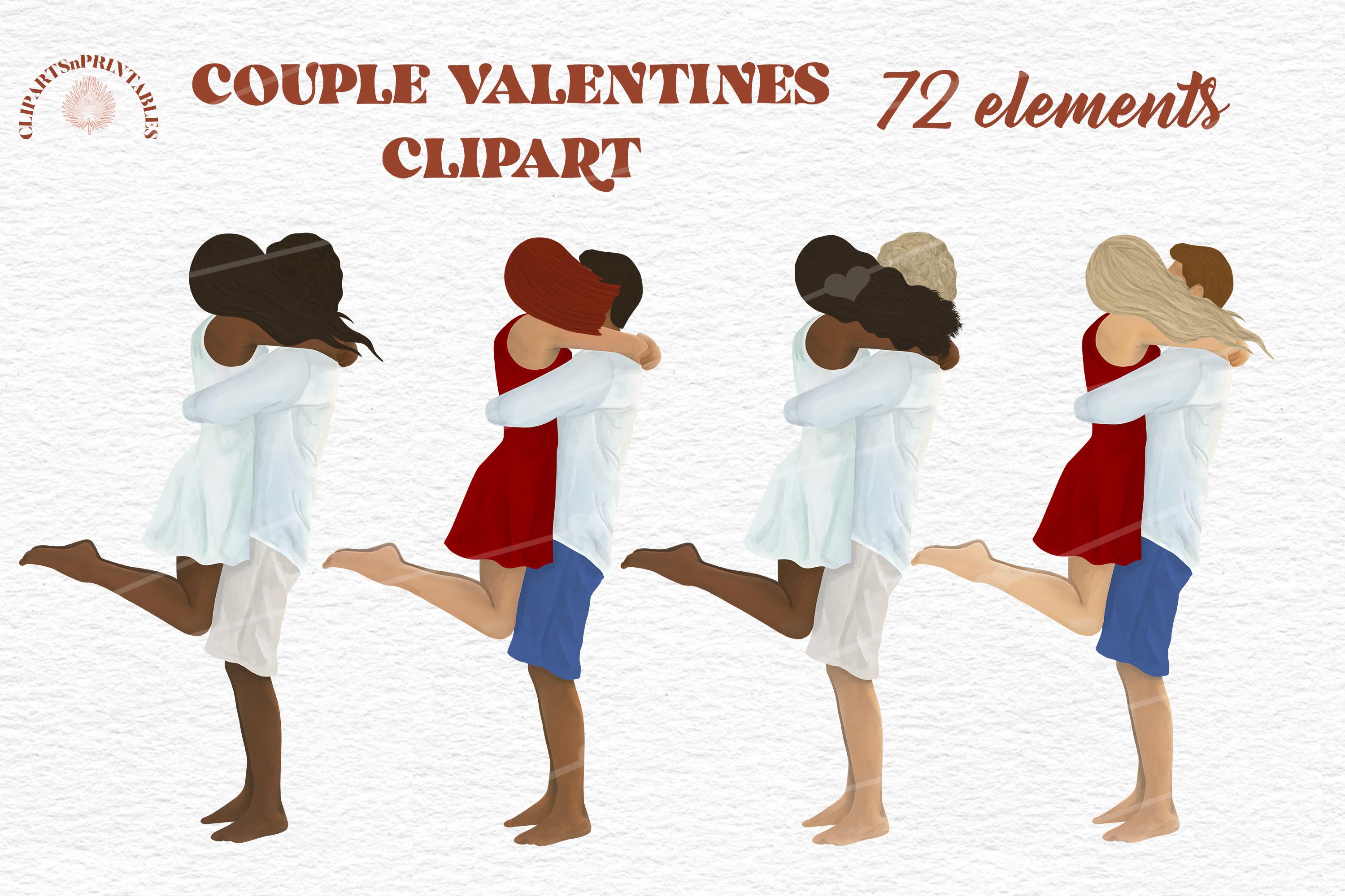 Couple Valentine's Clipart Lovers Hug