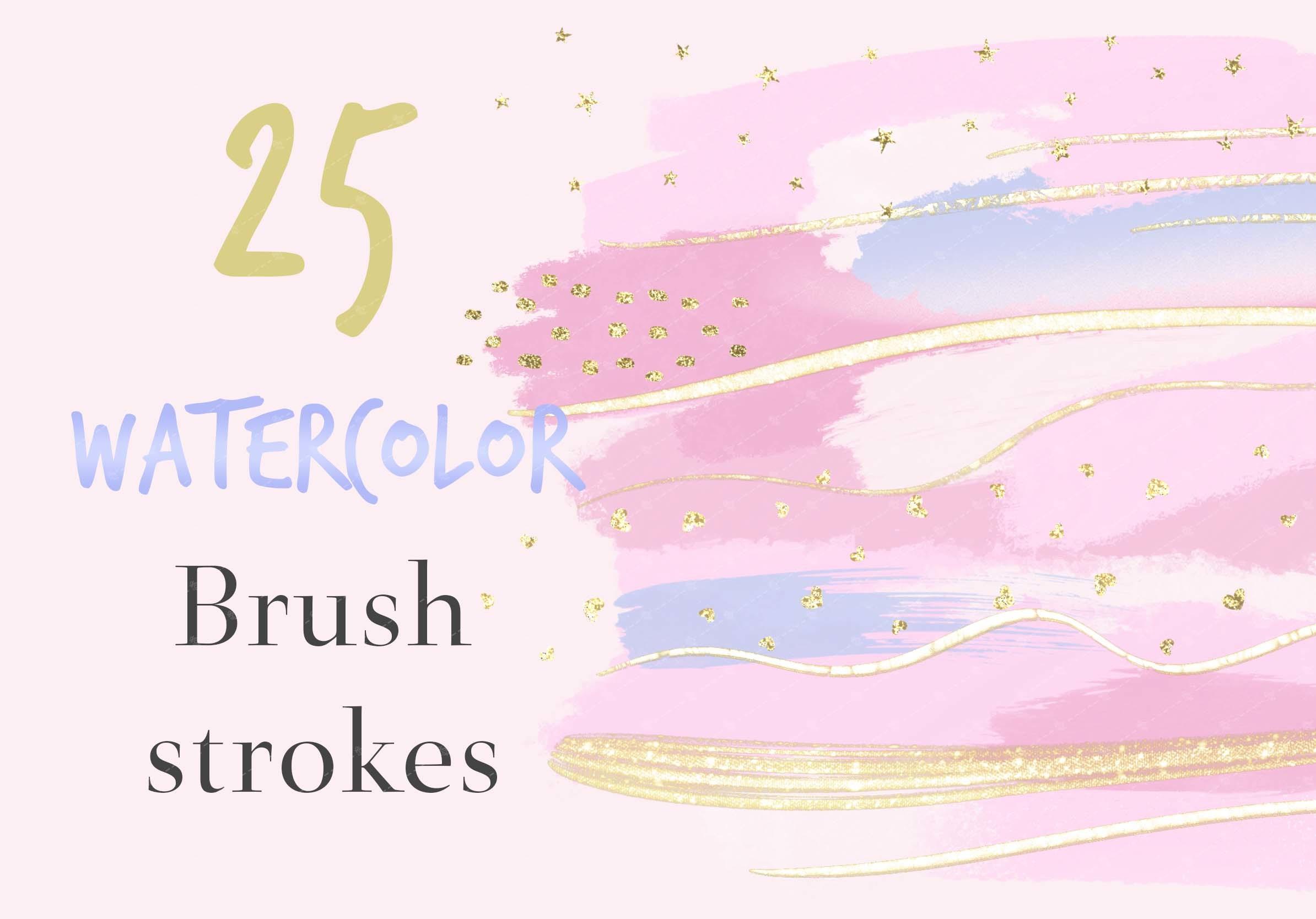 Pink Watercolor BrushStrokes Clipart