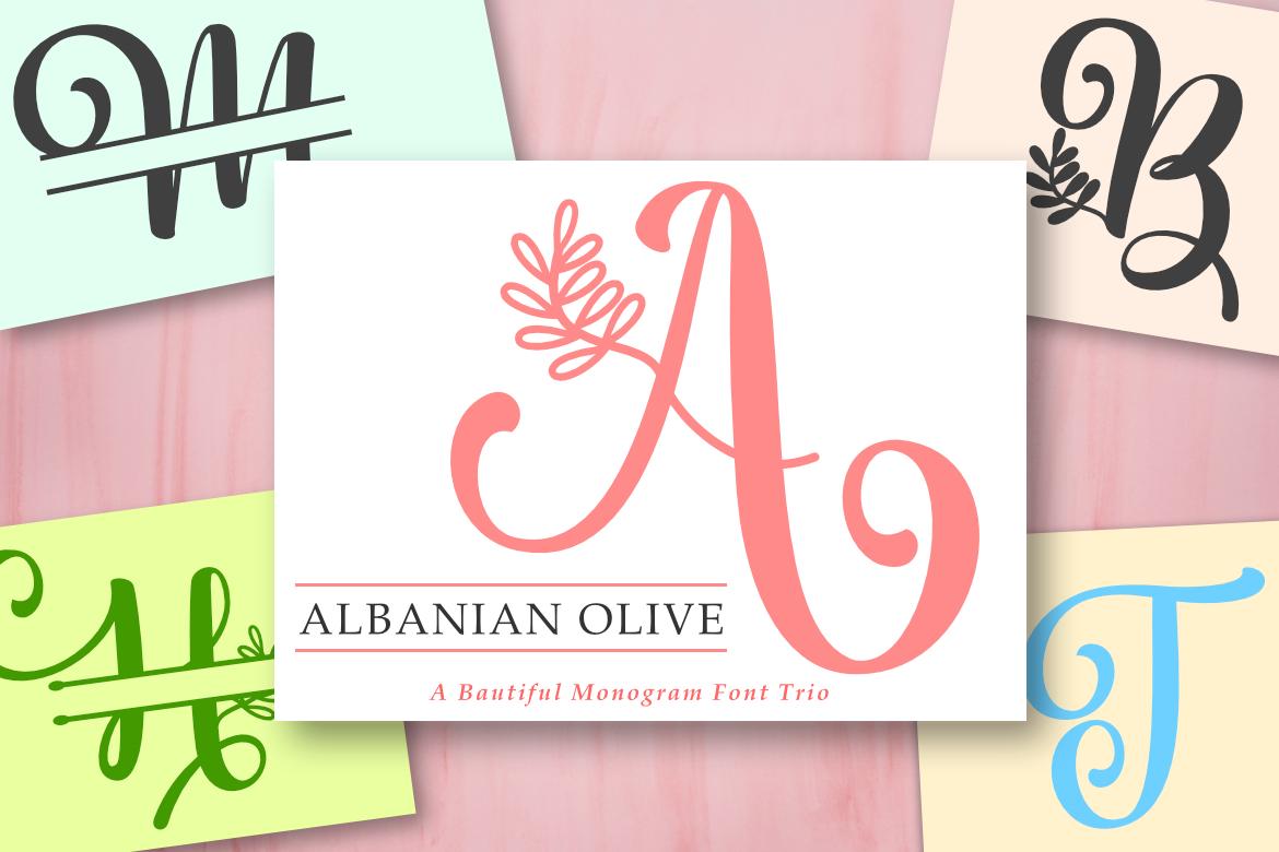 Albanian Olive Monogram Font