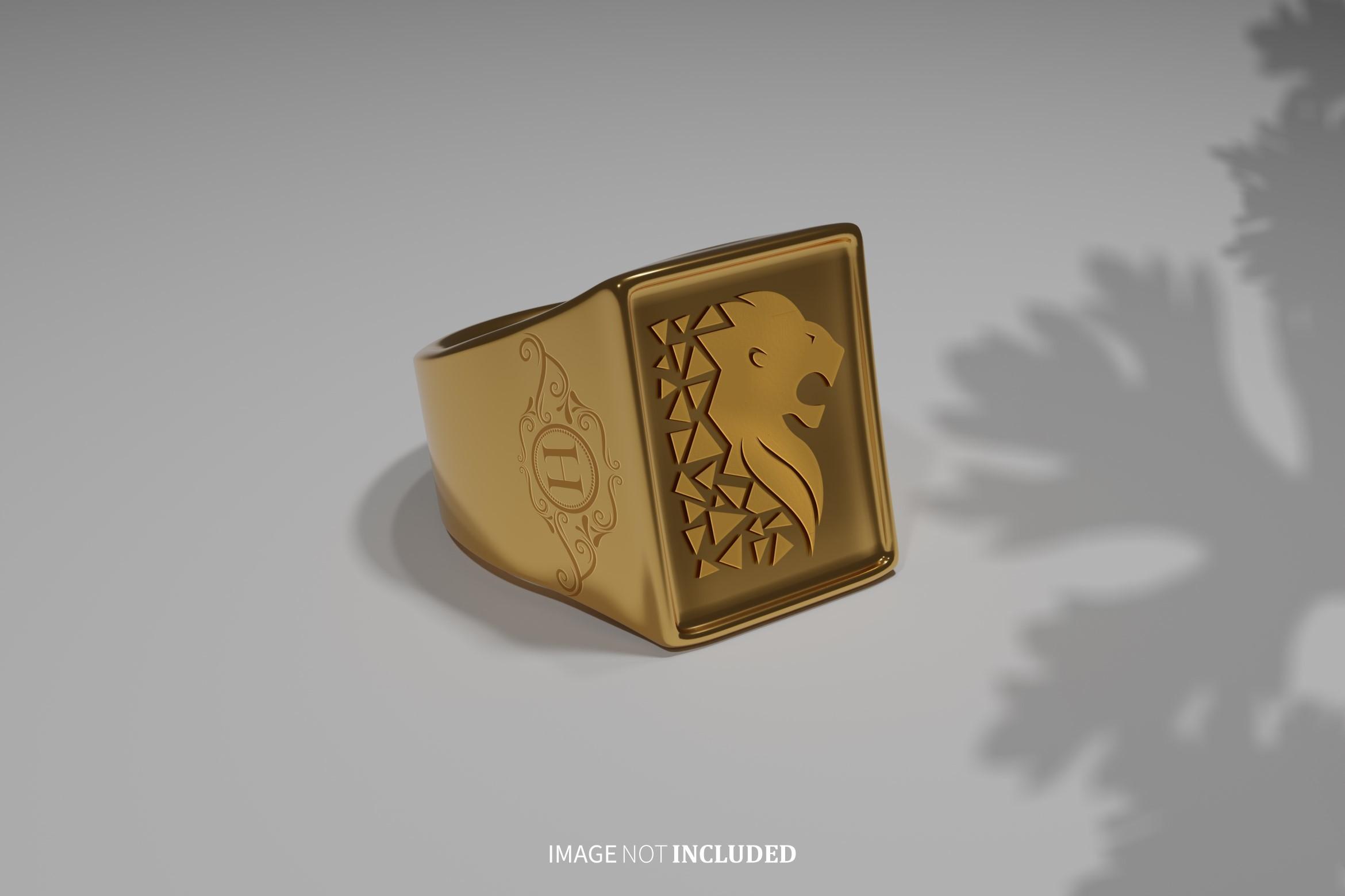 Luxury Gold Ring Logo Mockup Psd