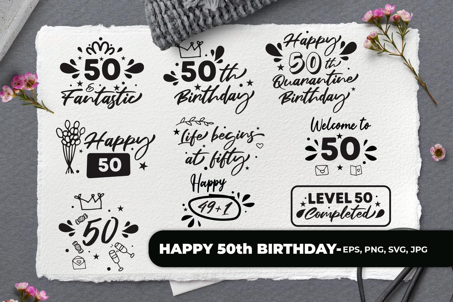 Happy 50th BUNDLE | Birthday SVG