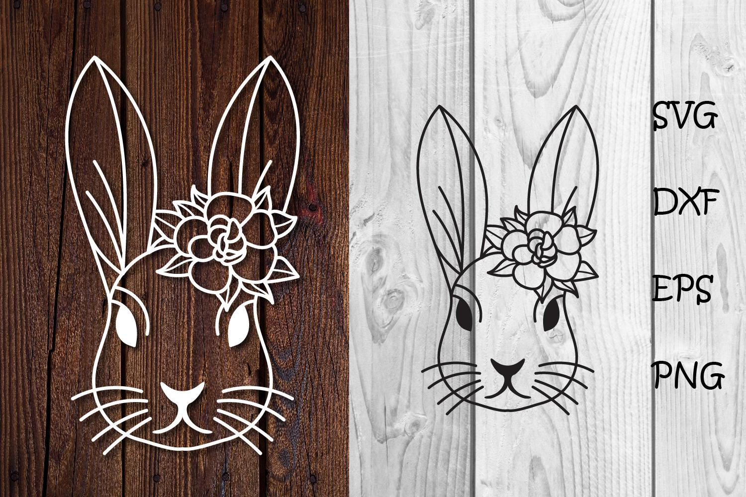 Bunny with Flowers Easter Svg Cut File