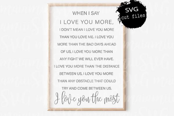 Love Quote Svg, I Love You Most