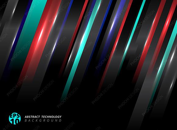 Abstract Technology Striped Lighting